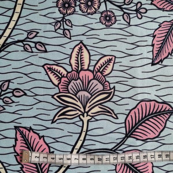 PASTEL FLOWERS Afrikanischer Wax Print Stoff - Embellished